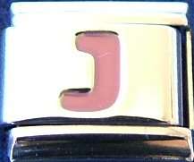 Italian Charms - Fits Nomination - Letters - PINK J